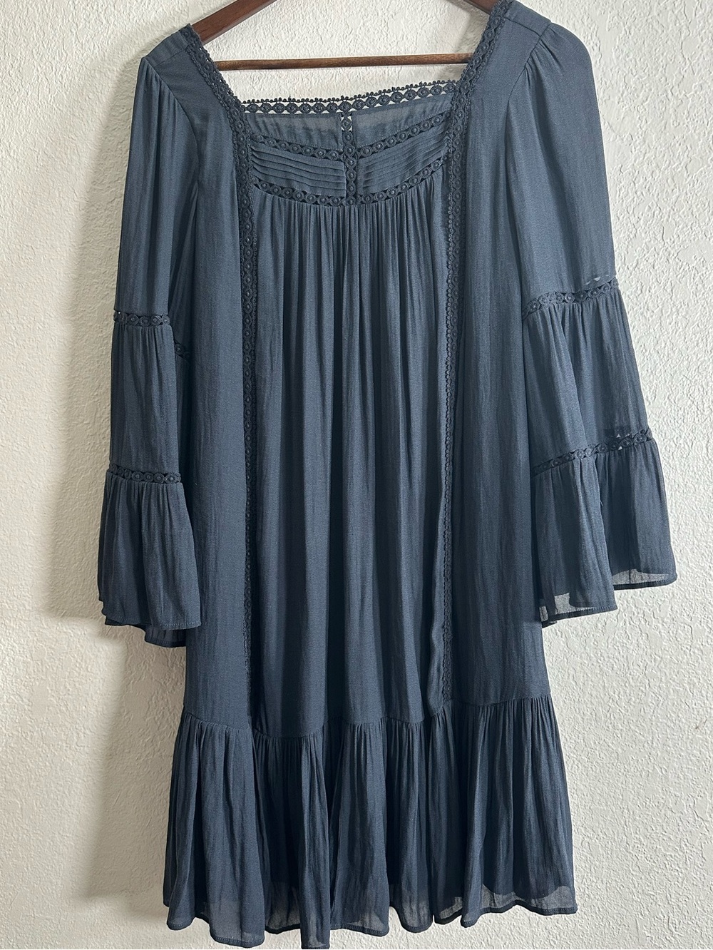 Loft Bohemian Tiered Bell Sleeve Women’s Midi Dress Size S
